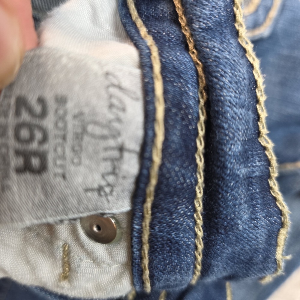 Daytrip Virgo Bootcut Jeans Womens 26R Blue Medium Wash Studded Flap Pocket - Picture 6 of 9